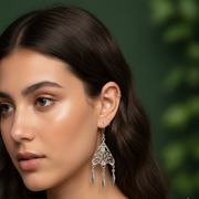 Tribal Link 925 Sterling Silver Earrings